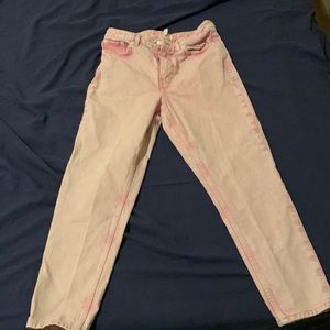 TopShop mom jeans light hot pink wash
